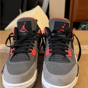 Gray and Red Sneakers